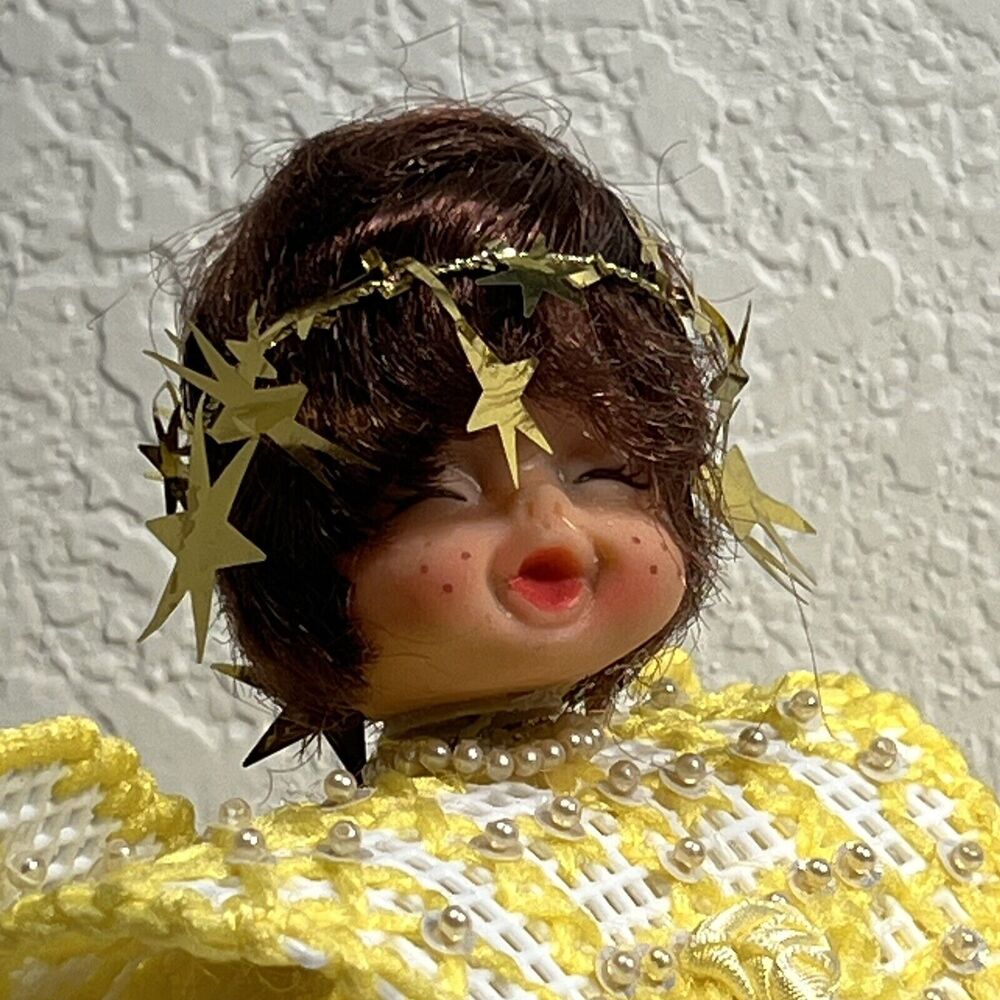 Vintage Christmas Angel Tree Topper - Handmade - Plastic Canvas